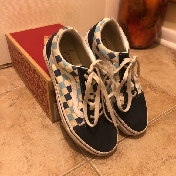 Old Skool Checkerboard Blue Topaz Vans - Picture 5 of 5